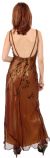 Cowl Neck Double Straps Long Beaded Formal Dress back in Bronze